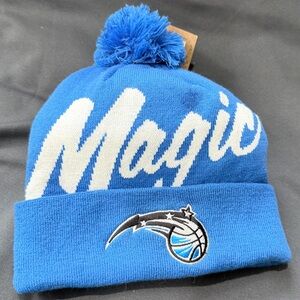 Beautiful Design Mitchell & Ness Orlando Magic Blue Beanie knit cuffed w Pom